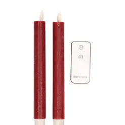 Kaarsen-Anna's Collection Dinerkaarsen - 2x - rood - LED - met remote