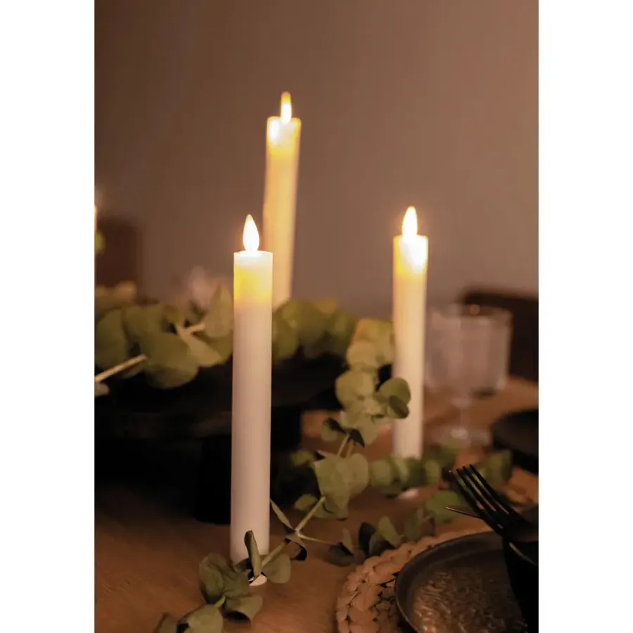Kaarsen-Anna's Collection Dinerkaarsen - wit - 2 stuks - LED - 23 cm