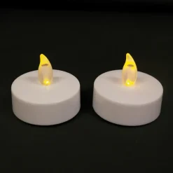Kaarsen-Anna's Collection Grote LED theelichtjes - 2x - wit -6 x 4,5 cm