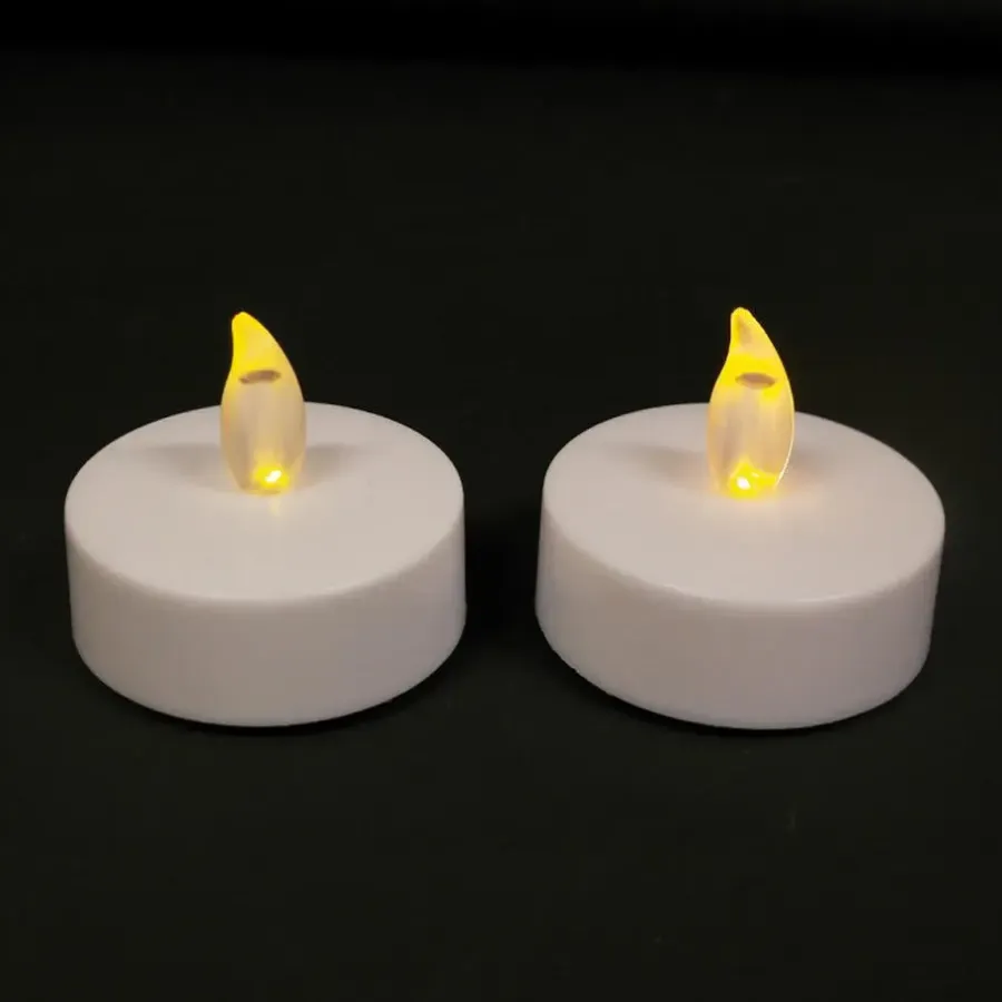 Kaarsen-Anna's Collection Grote LED theelichtjes - 2x - wit -6 x 4,5 cm