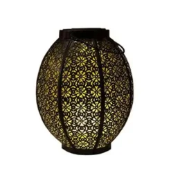 Kandelaars En Windlichten-Anna's Collection Lantaarn - tuinverlichting - solar - zwart met goud