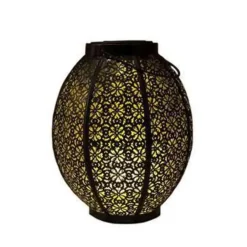 Kandelaars En Windlichten-Anna's Collection Lantaarn - tuinverlichting - solar - zwart met goud