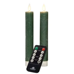 Kaarsen-Anna's Collection LED dinerkaarsen - 2x st - jade groen - 18 cm