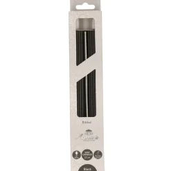 Kaarsen-Anna's Collection Led dinerkaarsen - 2x st - zwart - ribbel - 23 cm
