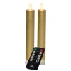 Anna's Collection LED dinerkaarsen - 2x - goud - 18 cm