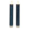 Kaarsen-Anna's Collection LED dinerkaarsen - 2x - metallic blauw - 18 cm
