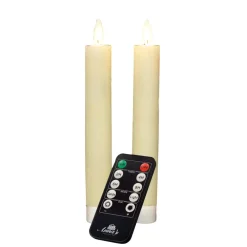 Kaarsen-Anna's Collection LED dinerkaarsen - 2x - ivoor wit - 18 cm