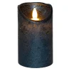 Kaarsen-Anna's Collection Led stompkaars - metallic blauw - 12,5 x 7,5 cm