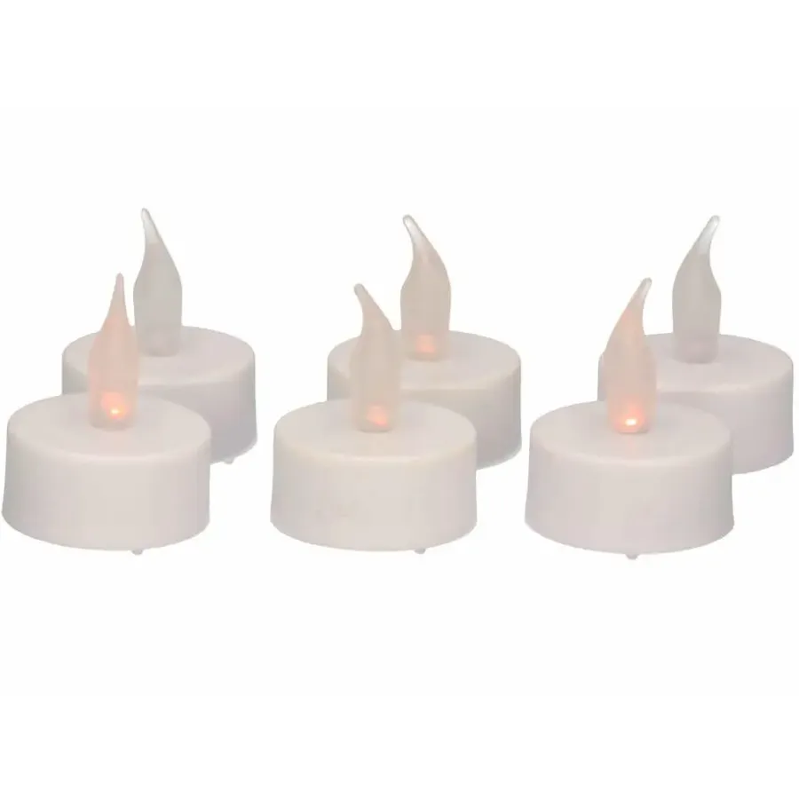 Anna's Collection LED theelichtjes - 6x stuks - wit