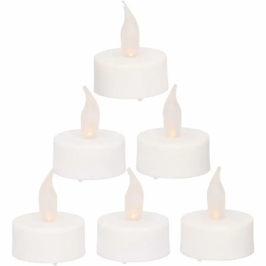 Anna's Collection LED theelichtjes - 6x stuks - wit