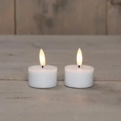 Anna's Collection LED waxinelichtjes - 2x -wit -D4 x H5 cm