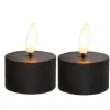 Anna's Collection LED waxinelichtjes - 2x -zwart -D4 x H5 cm