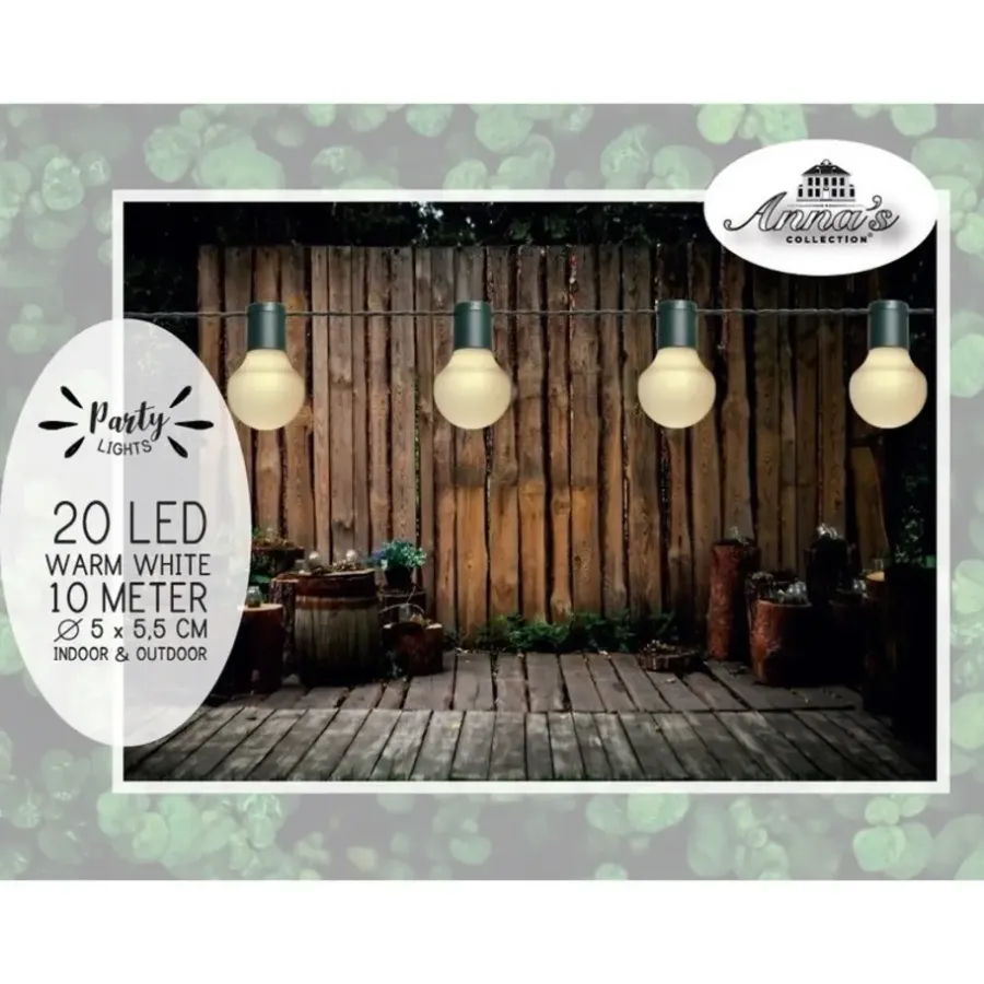 Buitenverlichting|Lichtsnoeren-Anna's Collection Lichtsnoer - warm wit - LED - tuin - 10 m