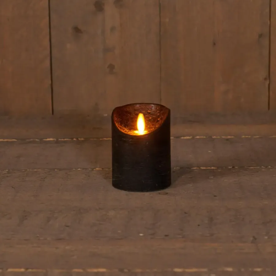 Kaarsen-Anna's Collection Stompkaars - LED - zwart - H10 cm