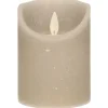 Kaarsen-Anna's Collection Stompkaars - LED - taupe - H10 cm