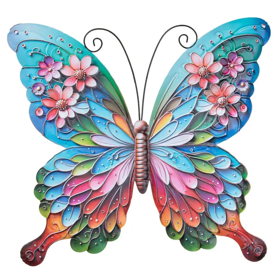 Anna's Collection Tuindecoratie vlinder - 17 x 18 cm - metaal