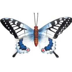 Tuindecoratie-Anna's Collection Vlinder - tuindeco - metaal - blauw/zwart - 37 cm