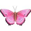 Anna's Collection s Tuindecoratie - vlinder - metaal - roze - 48 cm
