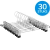 ACAZA Antislip Broekhangers met Knijpers - 30 stuks Kleding Hangers met Klemmen- 31cm