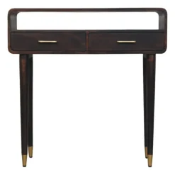 Artisan Furniture Apollo Loop Console, 2 Lades en Open Gleuf, Donkerbruin