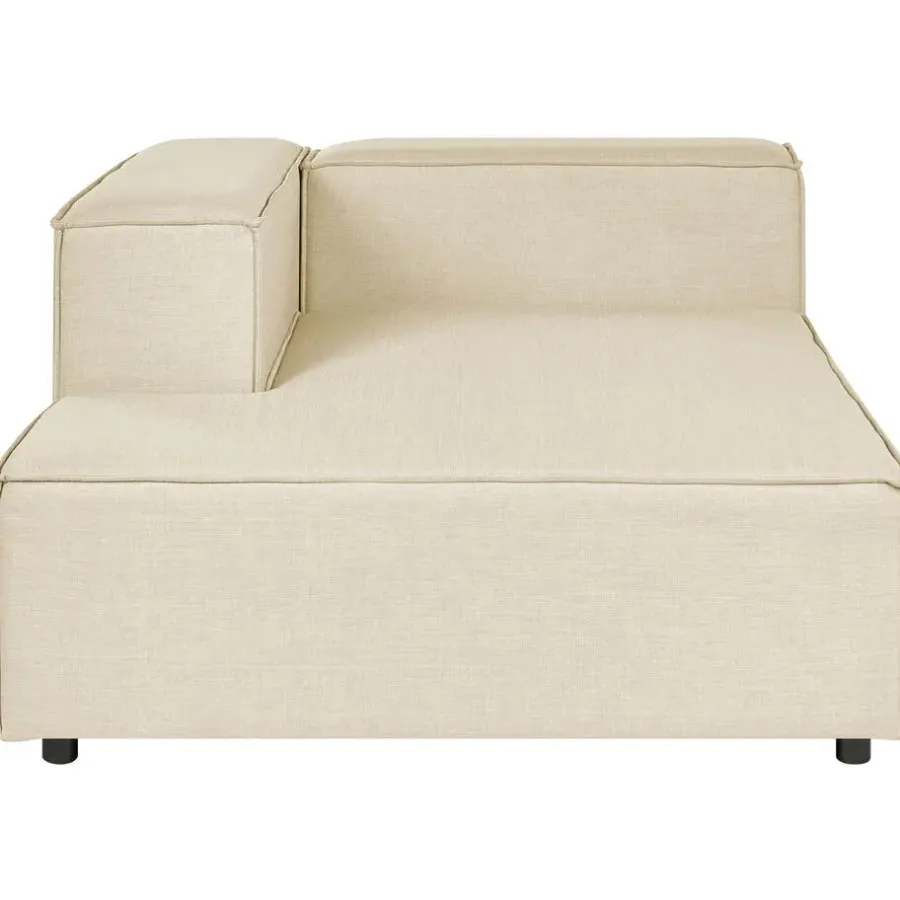 Loveseats-Beliani APRICA - Chaise longue - Beige - Rechterzijde - Linnen
