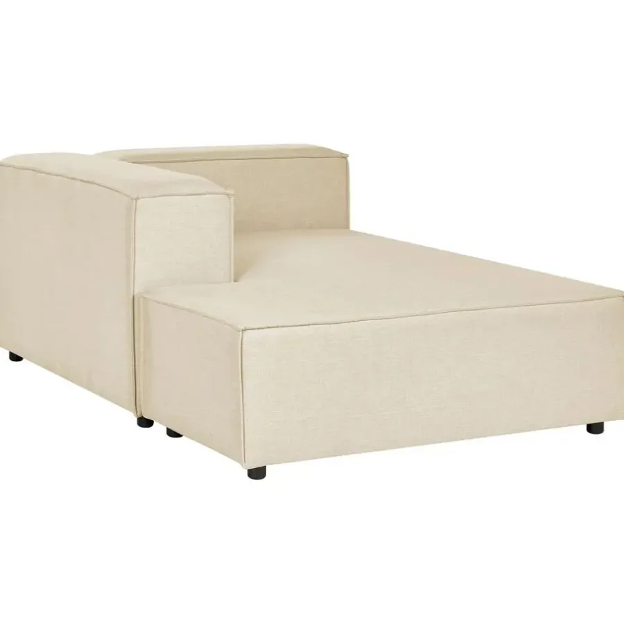 Loveseats-Beliani APRICA - Chaise longue - Beige - Rechterzijde - Linnen