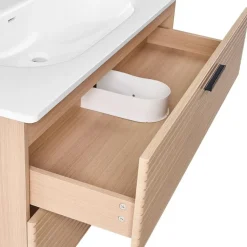 Wastafelkasten-Leen Bakker ARAPA - Wandgemonteerd meubel met wasbak - Lichtbruin - MDF