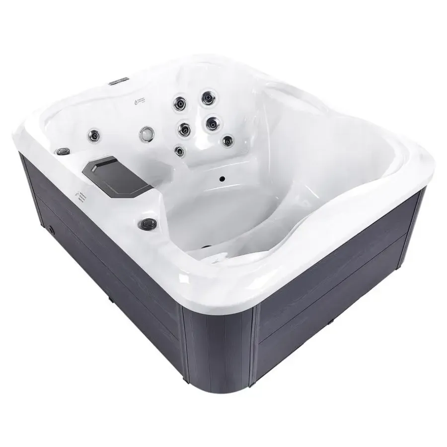 Zwembaden En Accessoires-Beliani ARCELIA - Whirlpool buitenbad - Wit - 215 x 180 cm - Acryl