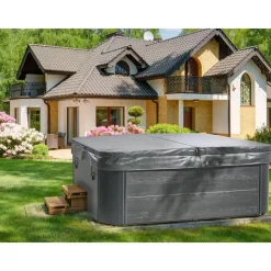 Zwembaden En Accessoires-Beliani ARCELIA - Whirlpool buitenbad - Wit - 215 x 180 cm - Acryl
