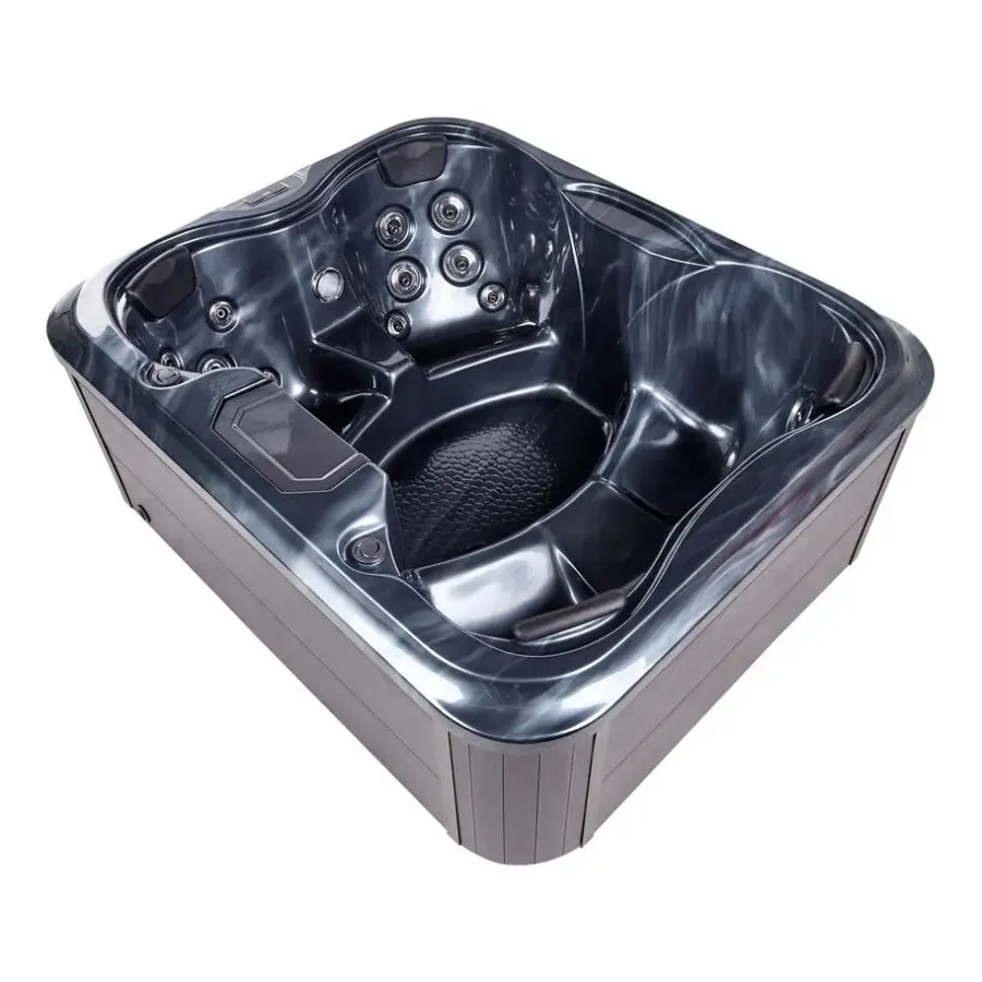 Beliani ARCELIA - Whirlpool buitenbad - Grijs - 215 x 180 cm - Acryl