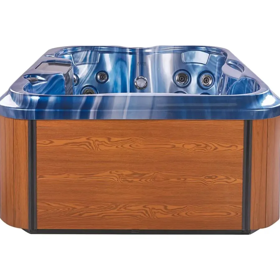 Zwembaden En Accessoires-Beliani ARCELIA - Whirlpool buitenbad - Blauw - 215 x 180 cm - Acryl