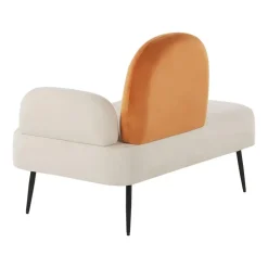 Beliani ARCEY - Chaise longue - Wit/Oranje - Fluweel