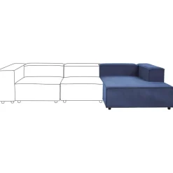 Leen Bakker ARDAL - Chaise longue - Donkerblauw - Linkszijdig - Corduroy