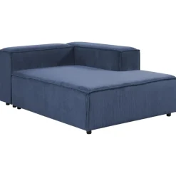 Leen Bakker ARDAL - Chaise longue - Donkerblauw - Linkszijdig - Corduroy