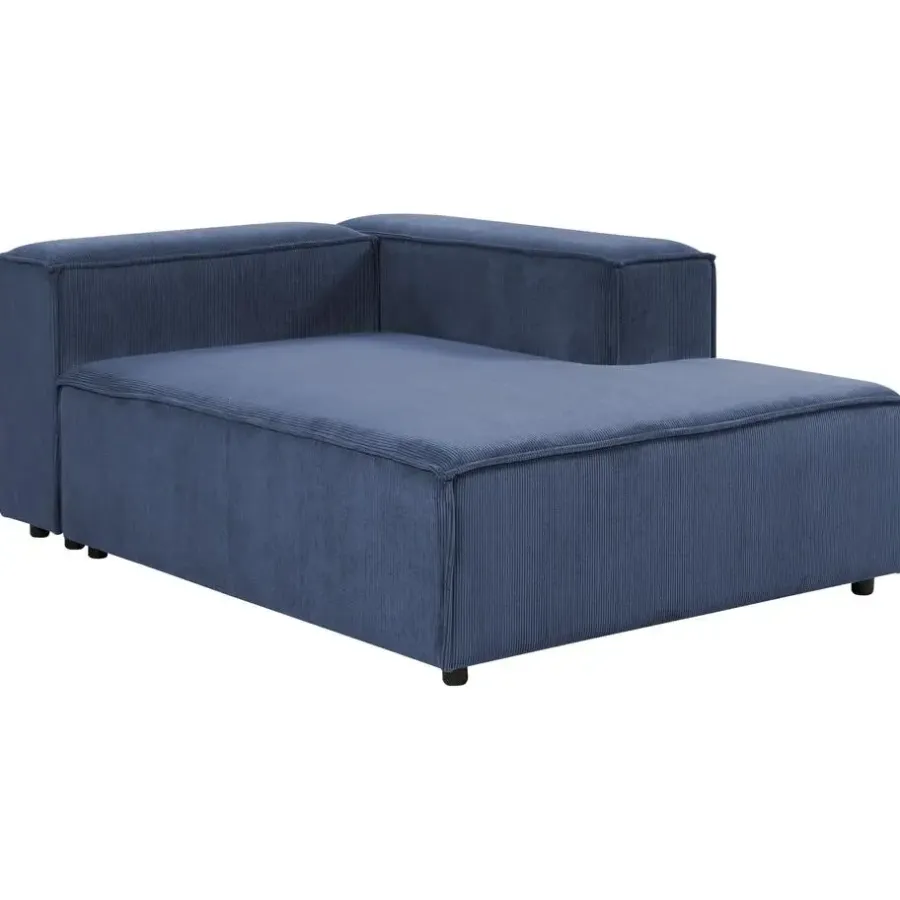 Leen Bakker ARDAL - Chaise longue - Donkerblauw - Linkszijdig - Corduroy