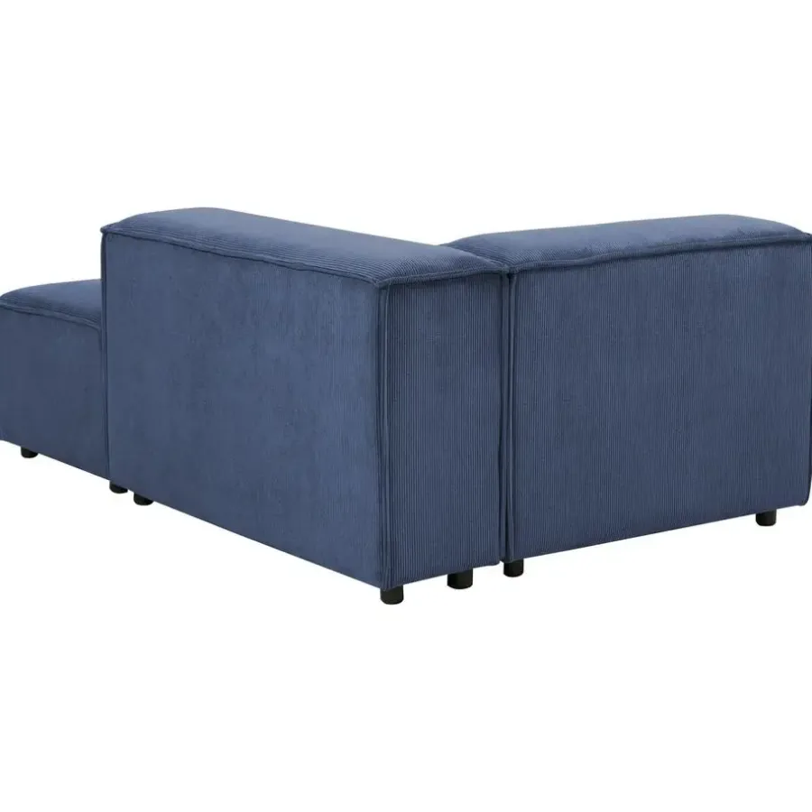 Leen Bakker ARDAL - Chaise longue - Donkerblauw - Linkszijdig - Corduroy