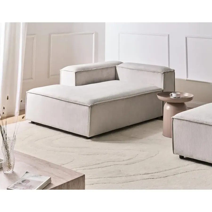 Loveseats-Leen Bakker ARDAL - Chaise longue - Taupe - Rechtszijdig - Corduroy