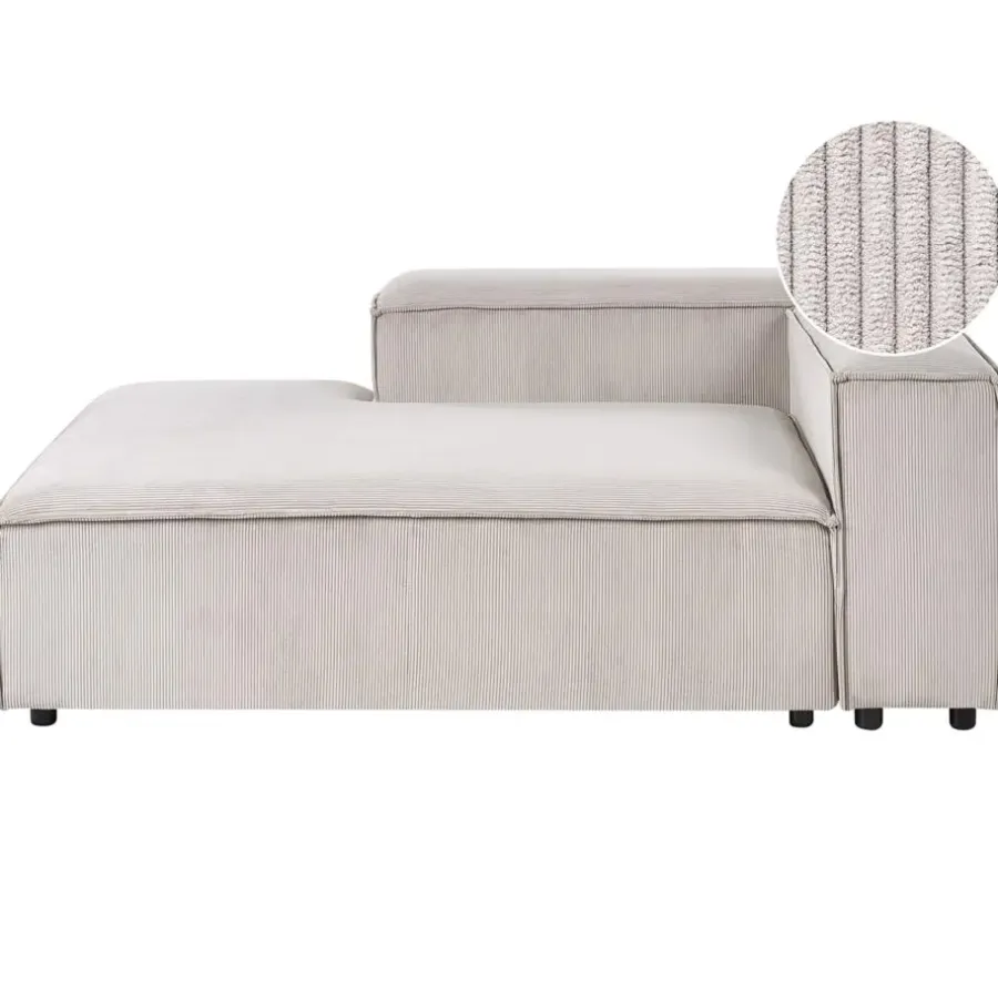 Loveseats-Leen Bakker ARDAL - Chaise longue - Taupe - Rechtszijdig - Corduroy