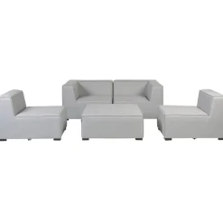 Beliani AREZZO - Tuinbank voor 4 - Lichtgrijs - Polyester