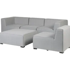 Beliani AREZZO - Tuinbank voor 4 - Lichtgrijs - Polyester