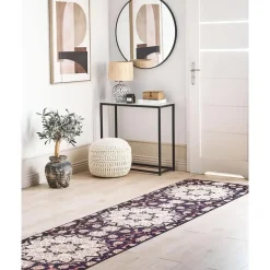 Tapijtlopers En Keukenlopers-Beliani ARITAS - Loper tapijt - Zwart/Beige - 80 x 300 cm - Polyester