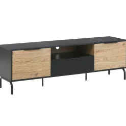 Tv Meubels-Beliani ARKLEY - TV-meubel - Zwart - Vezelplaat