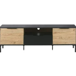 Tv Meubels-Beliani ARKLEY - TV-meubel - Zwart - Vezelplaat