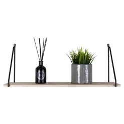 House Nordic Arnhem Shelf - plank met zwart frame en een naturel houten plank