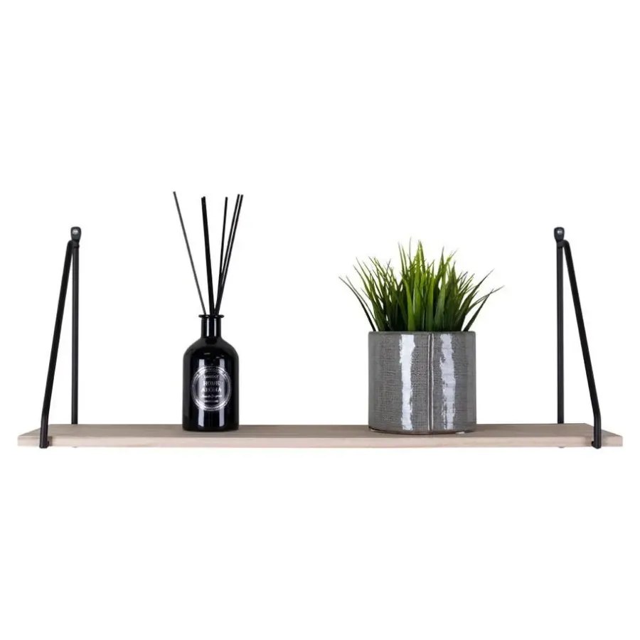 House Nordic Arnhem Shelf - plank met zwart frame en een naturel houten plank