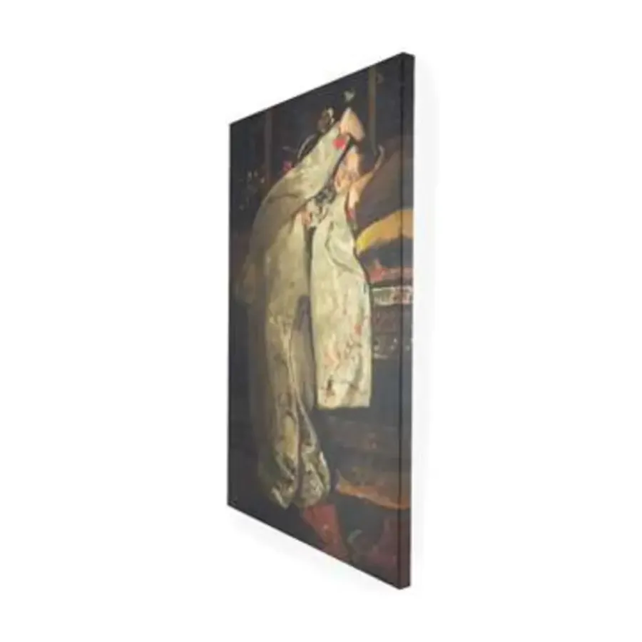 Schilderijen-Art for the Home - Canvas - Meisje in Witte Kimono - 100x70 cm