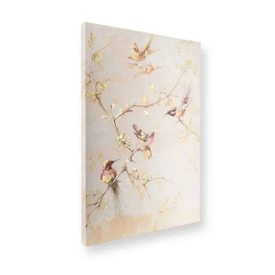 Art for the Home Canvas Geschilderde Details Sunset Birds 70x50cm