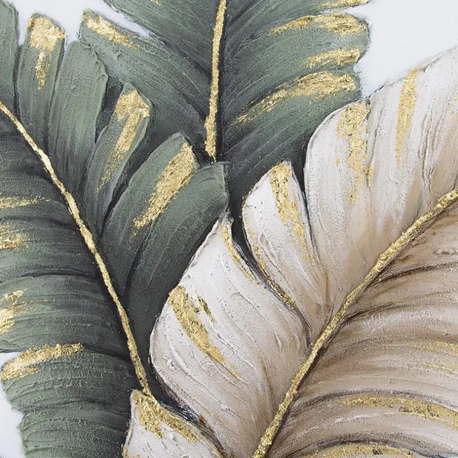 Schilderijen-Art for the Home Handgeschilderd Canvas Lush Leaves 100x70cm