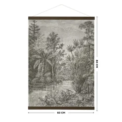 Art for the Home Hangende Poster Linnen 80x60cm - Jungle Sepia