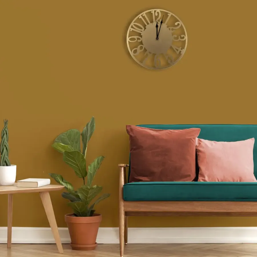 Klokken-Art for the Home Klok Luxe gouden ronde Hangende Klok 40cm